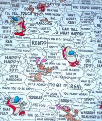 Ren & Stimpy Speech Bubbles Fabric 90’s Cartoon ~ By the 1/2 Yard – CP74612
