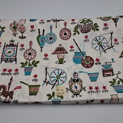 180×35 Cotton Vintage Mid Century Fabric Unbranded Sewing Notions Antique Motifs