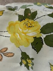 Vintage 70s Groovy Earth Floral Hippie Flowers Sheer Fabric Loomskill Inc 80”x44
