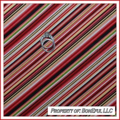 BonEful FABRIC FQ Cotton Quilt Multi Color Brown Red Orange VA TECH Stripe Print