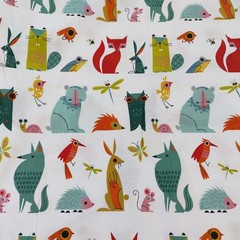 Vintage IKEA Woodland Animal Fabric BTY 114″ Wide Scandinavian Nursery Cotton