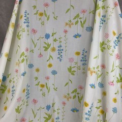 Reclaimed vintage floral Wamsutta cotton blend fabric 92” x 89″