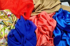7.5 Yd Apparel Fabric Destash Lot – Satin, Chiffon/Georgette, Organza, Taffeta
