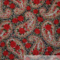BonEful Fabric FQ Cotton Quilt VTG White Snowflake Xmas Town Scenic Santa Claus