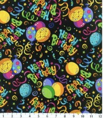 FAT QUARTER HAPPY BIRTHDAY 🎈 🎈CELEBRATE 18 X 22 100%COTTON MASKS CAPS APPLIQUÉ