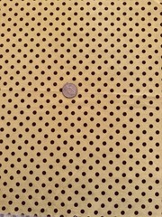 Chocolate Brown Polka Dot on Chartreuse Cotton Fabric Remnant 14” x 28”