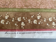 COTTON FABRIC Serenade AH Studio SSI South Sea 1 yard cut border print beige