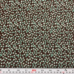 Teal Florals on Brown Jo-Ann Cotton Fabric by the HALF YARD