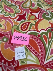 Bright Paisley Upholstery Fabric 19×36 ” Multi-Color Swirl Pattern Crafting Home