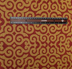 POLLACK ASSOCIATES SO ROCOCO CHERRIES JUBILEE RED GOLD HEAVY FABRIC BY THE YARD