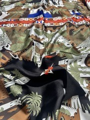 Deadstock Herms 100% Silk Twill Fabric Panel 35”x35” Scarf Logo