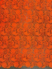 Maggie BRIGHT ORANGE Guipure Venice Heavy Lace Fabric by the Yard – 10019
