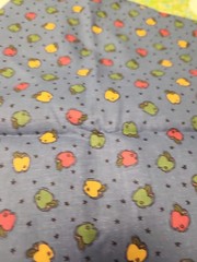 3 Yards Vintage Blue With Green Red Yellow Apples 100 Cotton Fabric Quilting