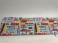 NFL FOOTBALL COTTON FABRIC NFL Sports Teams, Lates 90s Vintage 5’ X 6” 🔥