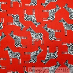 BonEful Fabric FQ Cotton Quilt Red Black White B&W Zebra Stripe Jungle Safari NR