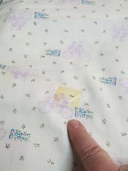 Vintage Cotton Fabric Tandem Bicycle Bike + Flowers Purple Pink 1 Yard 18″ x 45″