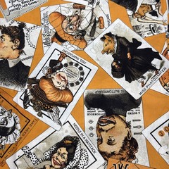 Old Made Scattered Cards Orange by J. Wecker Frisch for Riley Blake 2021 5 yds
