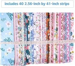 40 Unique Floral Fabric Squares – Soft Cotton Strips for Arts and Crafts Lovers