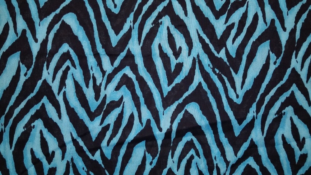 BTHY (18″x43″) Blue/Black Animal Zebra Print New Cotton fabric