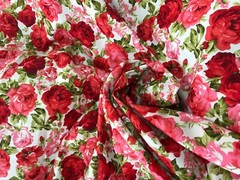 44″ Sweet Rose Floral Printed Cotton Fabric Dress Decor Craft Drape Sewing BTY