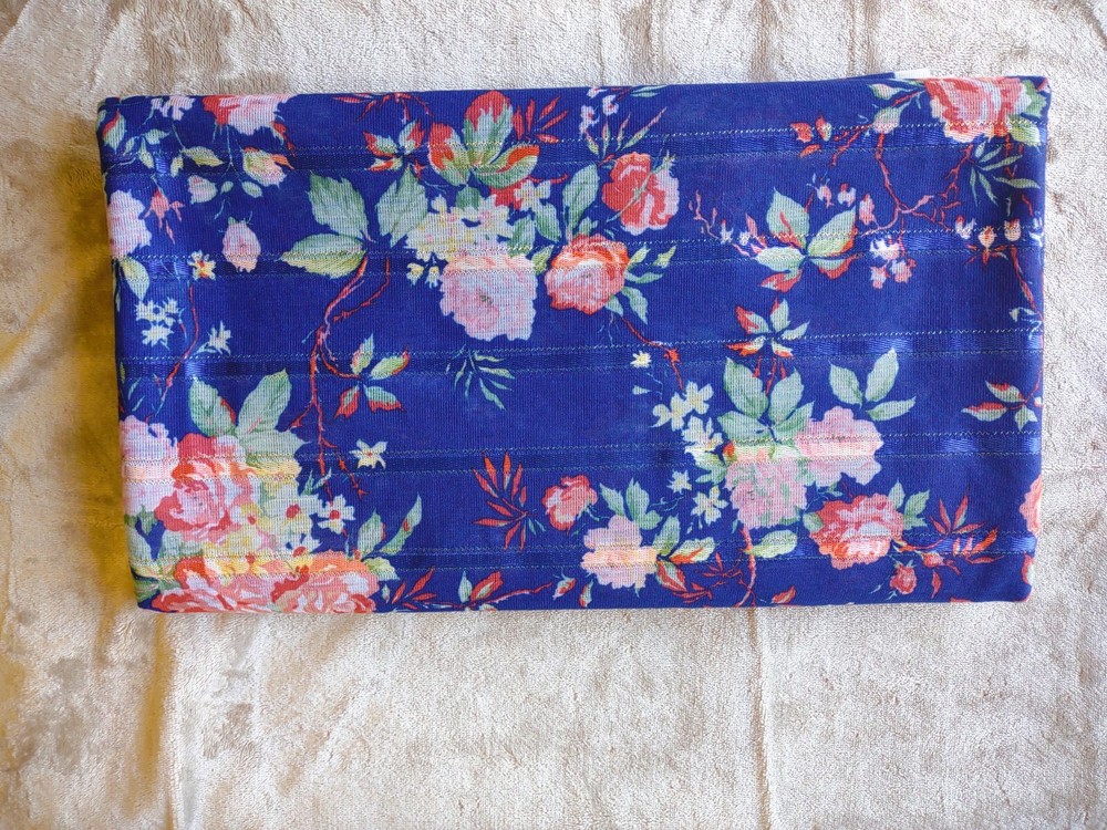 Fabric ~ Floral on Blue Background ~ 108 L x 60 W (3 Yards) ~ Soft, Lightweight