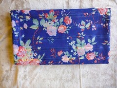 Fabric ~ Floral on Blue Background ~ 108 L x 60 W (3 Yards) ~ Soft, Lightweight