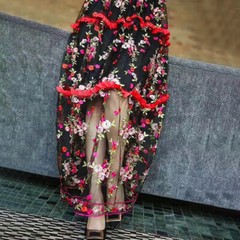 1 Yard 3D Flower Embroidery Lace Fabric Tulle Material DIY Wedding Bridal Dress