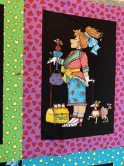 Alma Lynn Elizabeth’s Studios Cotton Fabric 23” x 44″ Panel Dogs