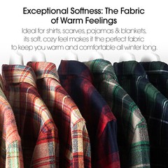 Blue and Tan Tartan Plaid Flannel Fabric – 60″ Wide – by the Yard