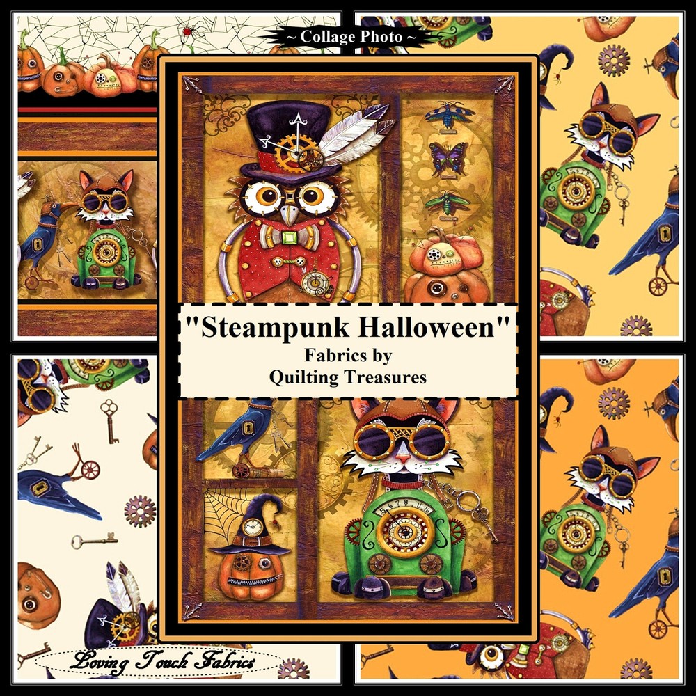QUILTING TREASURES “STEAMPUNK HALLOWEEN” GORGEOUS WHIMSICAL FABRICS