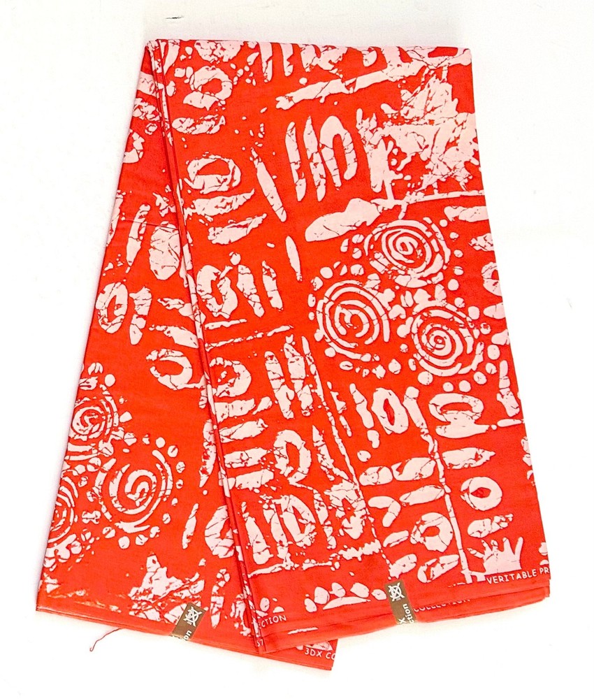 African Fabric/ Ankara – Orange ‘Fire Mother Energy’, Yard or Wholesale