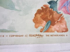 Vintage TEXOPRINT NETHERLANDS Green Pink Watercolor Flowers COTTON Fabric 2.75 Y