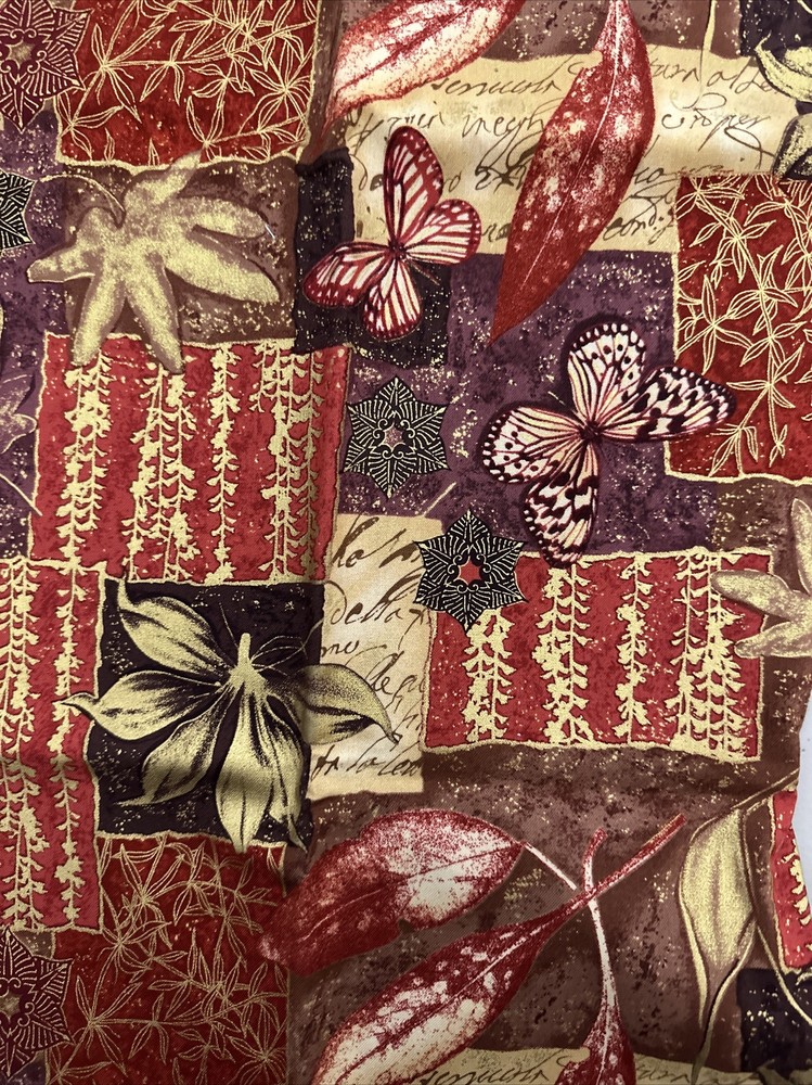 Fabric 100% Cotton 29 Inches Enchanted Garden Collage Makowar United Kingdom