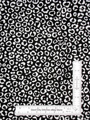 Animal Print Fabric Cheetah Spots White Black Cotton Cranston 25″ Length