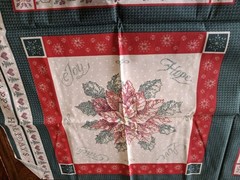 Faye Burgos Marcus Brothers Fabric Panel, Cut & Sew Christmas Quilt Block