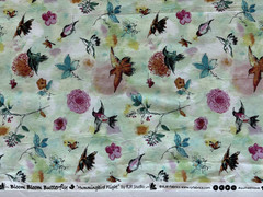 Bloom Bloom Butterfly – Hummingbird Flight Seafoam Fabric by RJR Studio 26″x43″