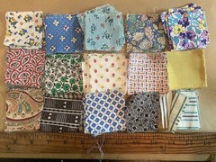 95+ Vintage 2×2 Quilt Fabric Squares Floral Feedsack Cotton Lot