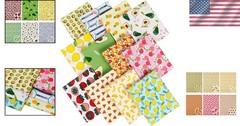 Vivid 12-Piece Cotton Fruit Pattern Fabric Set for Quilting & Sewing Projects