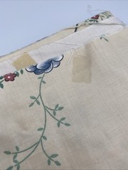 Old Stone Mill Fabric “ribbon Floral” Design 332-89 Beige With Blue 2.4 Yards