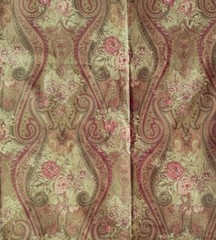 RALPH LAUREN Paisley Floral Scroll Fabric 1.66 Yards Jewel Tone Brown Green Red