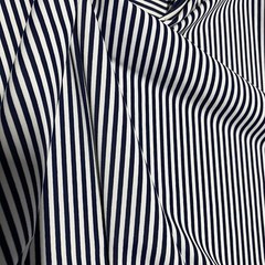 Swimwear Fabric Spandex Stretch Nylon /Navy Blue and White Stripes Print By Yard