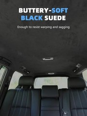 Black Suede Headliner Fabric – 120″ L × 60″ W Auto Head Liners, Fabric Tube