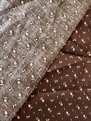 Vintage Brown Orange Ditzy Floral Cotton Fabric BTHalfY #36