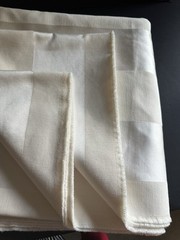 Ivory Satin Jacquard Wide Stripe Upholstery Fabric Cotton Heavy 3.5yd X 58”