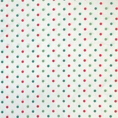 Red & Green Dots on White Fabric, by Half Yard, Christmas Polka Dots