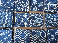 Mix Charm indigo Blue Cotton Squares Patchwork Bundle Scraps Lot,