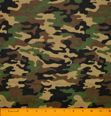 Camo Camouflage Fabric – HALF YARD – 100% Quilting Cotton Military Army Hunting