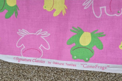 Camo Frogs Fabric Pink Green Cotton? Fabric Oakhurst Textiles 44×216″ / 6 Yards