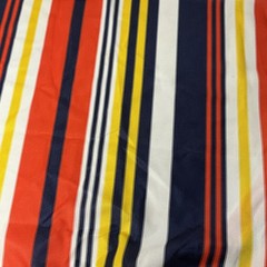 Vibrant Multi-Color Stripe Fabric Red Navy Blue Yellow White 36″ x 48″ Piece