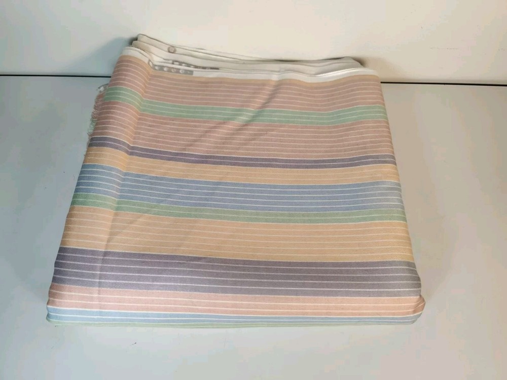 6 Yds P. Kaufmann Fabric Pastel Stripe Morning Light 1983 Cotton Upholstery 46 W